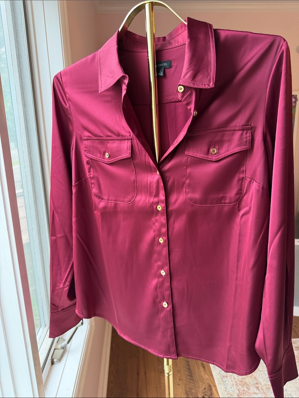Talbots Maroon Button-Down Shirt -